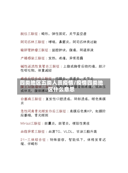 四类地区五类人员疫情/疫情四类地区什么意思-第1张图片
